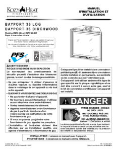 Français - Bayport 36 Log & Birch Manual - Kozy Heat Fireplaces