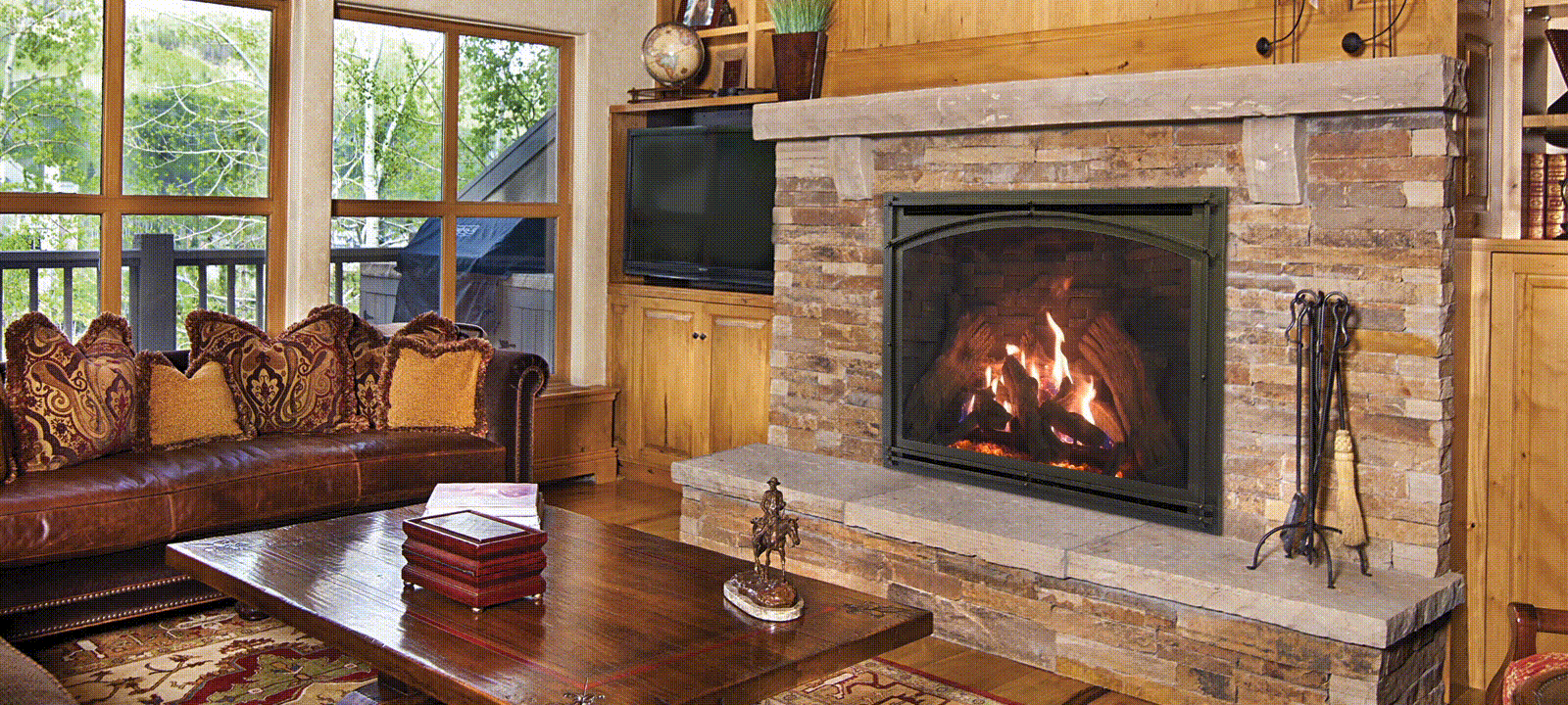 36inch Wood Burning Fireplace In Living Room